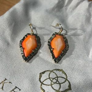 Kendra Scott Tessa Drop Earrings Orange & Gold